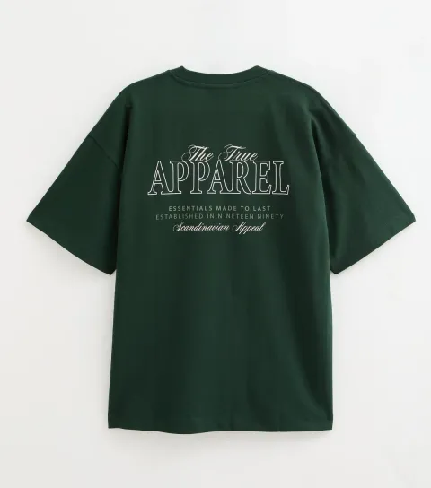 Men's Dark Green Cotton Rich Apparel Logo T-Shirt