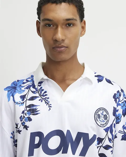 River Island Pony Oversized Floral Football Top