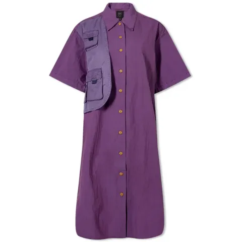 Nylon Utility Shirt Dress