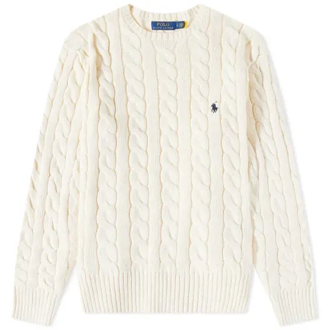 Cotton Cable Crew Knit