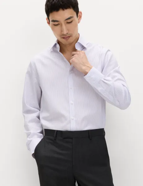 M&S SARTORIAL Regular Fit Pure Egyptian Cotton Poplin Shirt Pink Mix