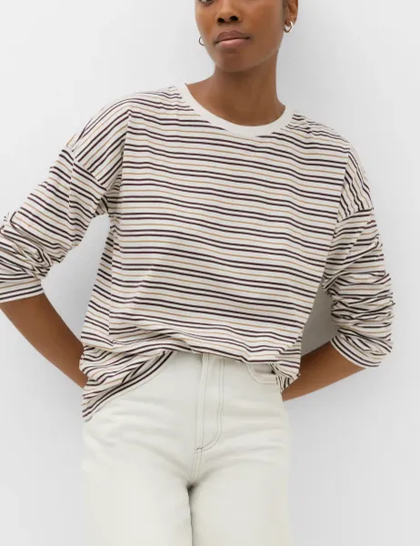 Marks & Spencer Pure Cotton Relaxed Top Ivory Mix