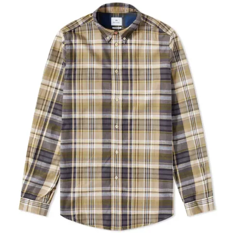 Checked Button Down Oxford Shirt