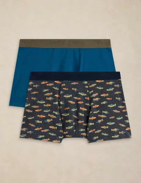 White Stuff 2 Pack Cotton Rich Printed Boxers