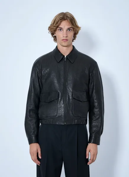Saint Laurent Zip-Front Leather Jacket