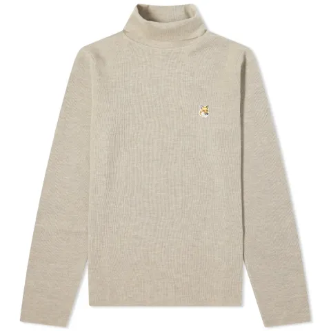 Maison Kitsuné Fox Head Patch Fitted Turtleneck