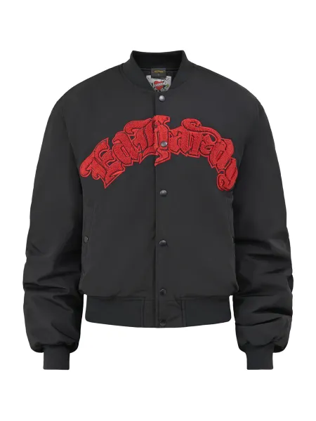 Ed Hardy Gothic Flaming Eagle Ruched Sleeve Bomber Jacket