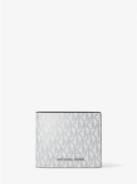 Hudson Metallic Signature Logo Billfold Wallet With Passcase