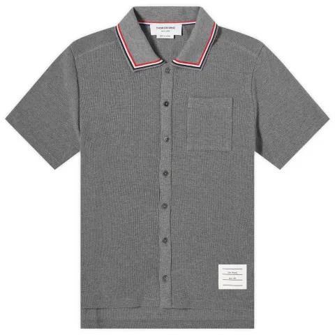 Short Sleeve Button Down Textured Shirt