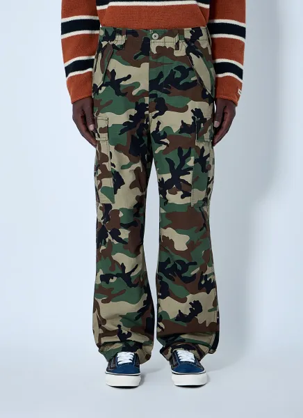 Cargo Trousers in Camouflage Weave