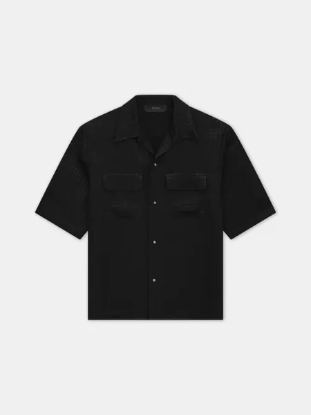 MA QUAD JACQUARD CAMP SHIRT - Black