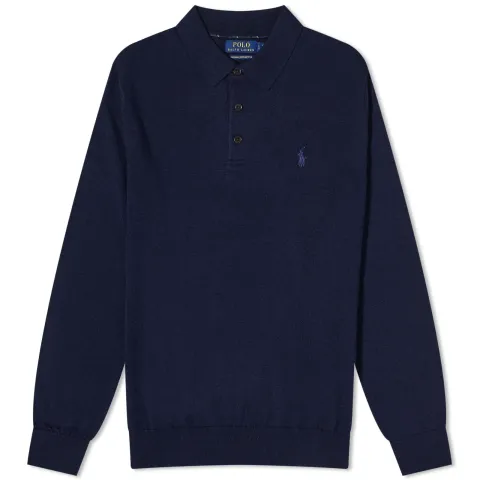 Long Sleeve Knitted Polo