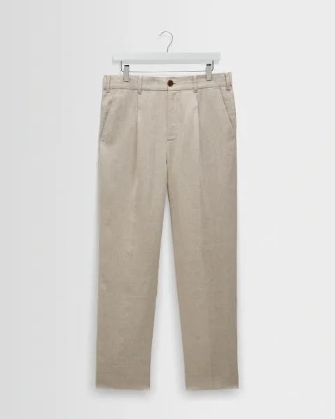 Aubyn - Natural Linen Relaxed Fit Trousers
