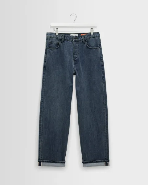 Felix - Mid Blue Wash Selvedge Loose Fit Denim Jeans