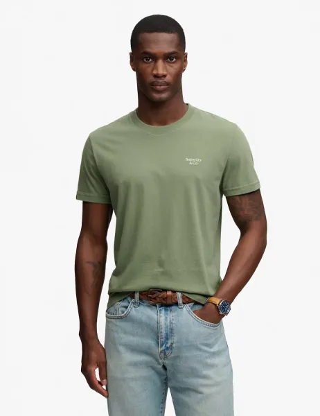 Superdry & Co Slim Fit Pure Cotton Embroidered Logo T-Shirt Khaki