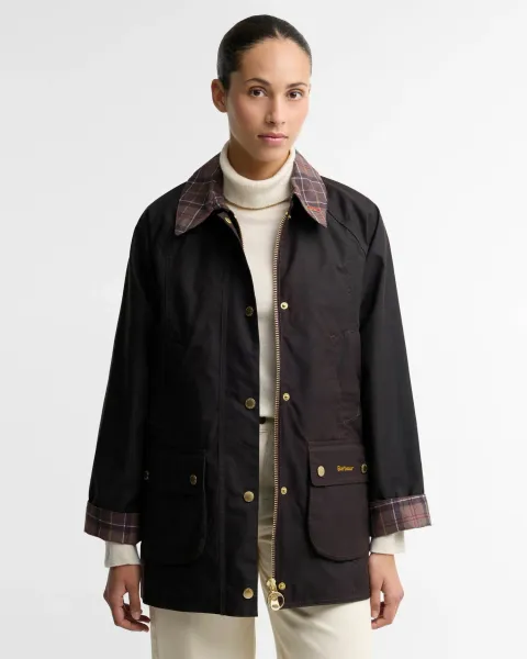 Icons Tartan Collar Modern Beadnell Waxed Jacket