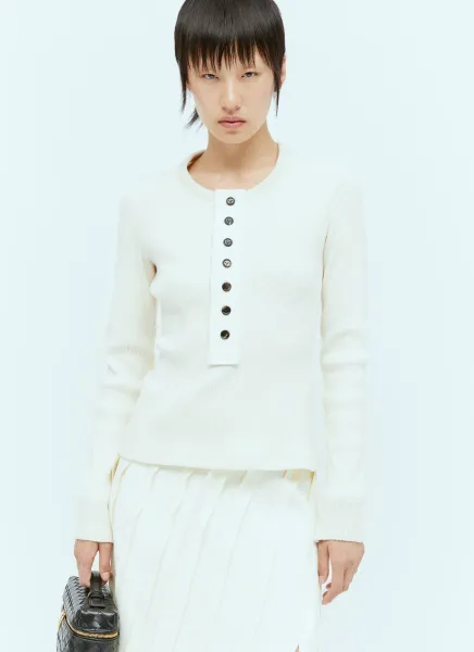 Raised Placket Ribbed Top