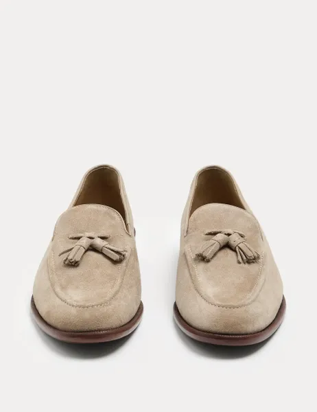 Marks & Spencer Suede Tassel Loafers Stone