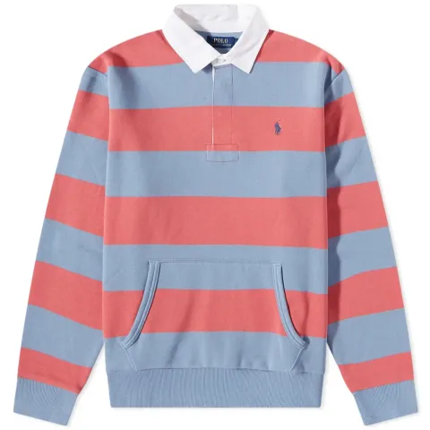 Kangaroo Pocket Striped Jersey Rugby Shirt