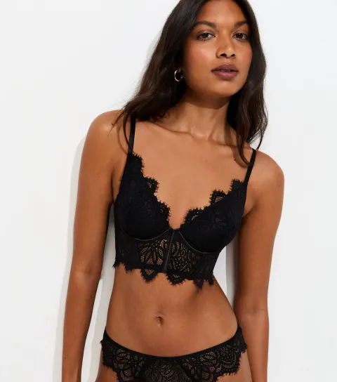 Women's Black Corset Lace Festival Bra