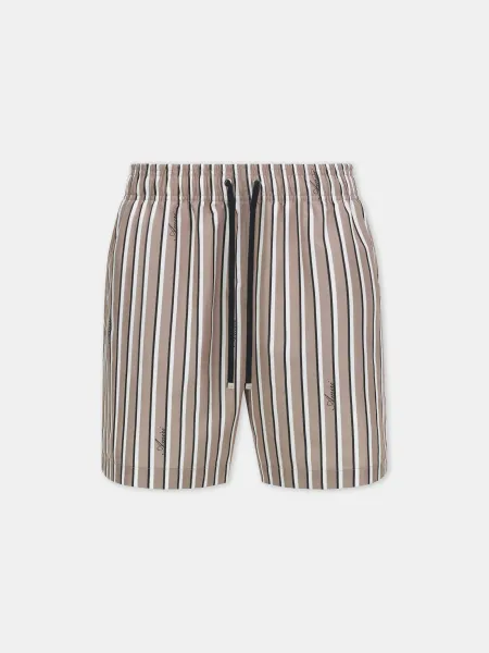 STRIPED SWIM TRUNK - Mocha