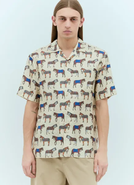 Horse Print Silk Shirt