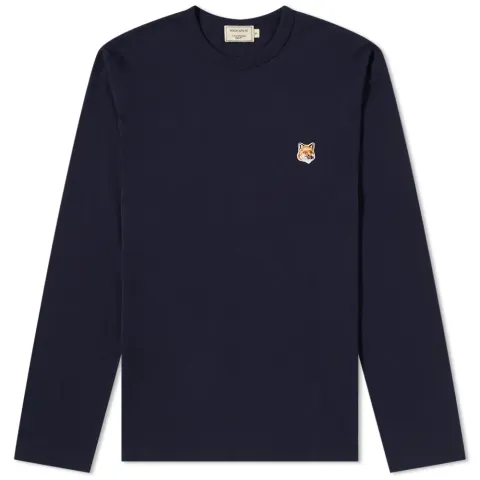 Maison Kitsuné Long Sleeve Fox Head Patch T-Shirt