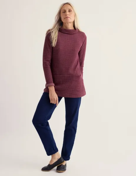 Seasalt Cornwall Pure Cotton Striped Tunic Purple Mix