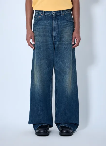 Wide-Leg Denim Trousers