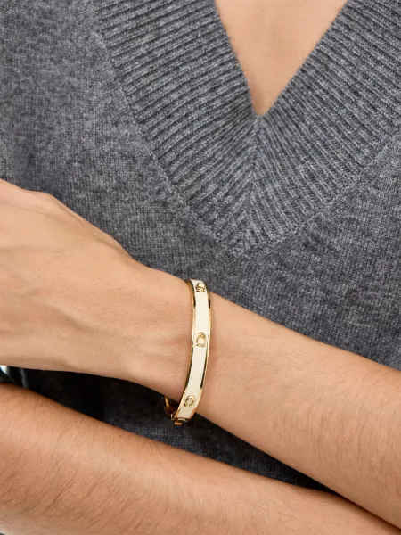 Coach Pegged C Enamel Hinge Bangle