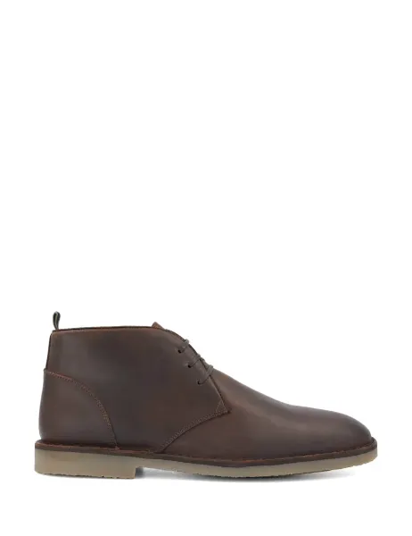 Dune London Leather Chukka Boots Dark Brown