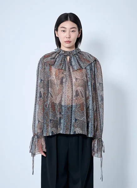 Paisley Silk Georgette Blouse