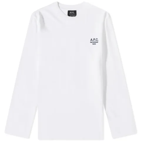 A.P.C. Long Sleeve Olivier Embroidered Logo T-Shirt