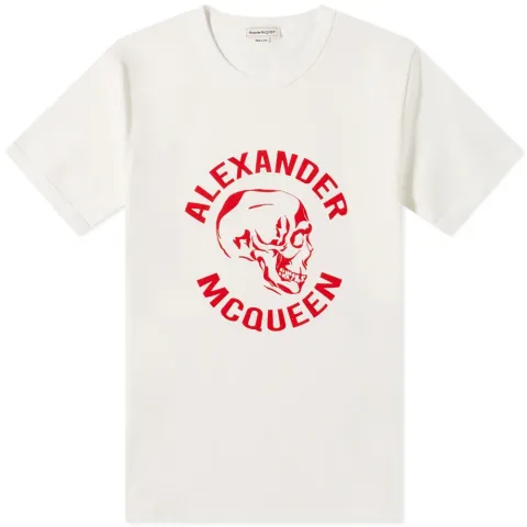 Flocked Skull Logo T-Shirt