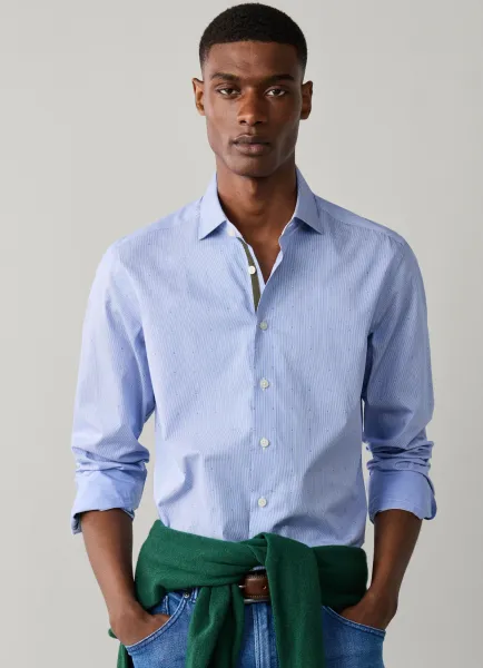 Tailored Fit Fil Coupe Bengal Stripe Shirt