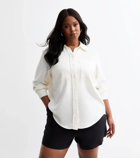 Women's Plus Size Linen-Blend Shirt Curves