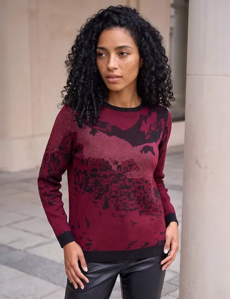 Roman Sparkly Animal Print Jumper Red