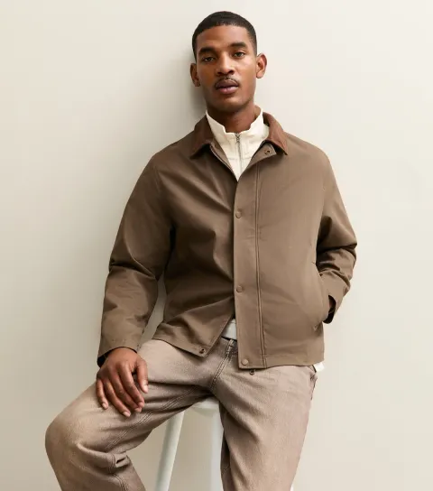 Men's Mid Brown Regular Worker Jacket