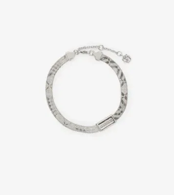 Engraved Check Bracelet​ in Silver