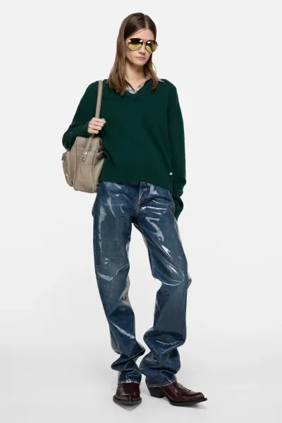 Wool sweater with cut-out