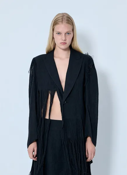 Frayed Hem Blazer