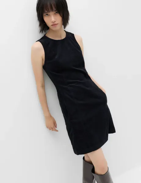 Marks & Spencer Cord Mini Shift Dress Midnight Navy