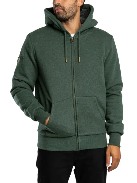Borg Lined Zip Hoodie