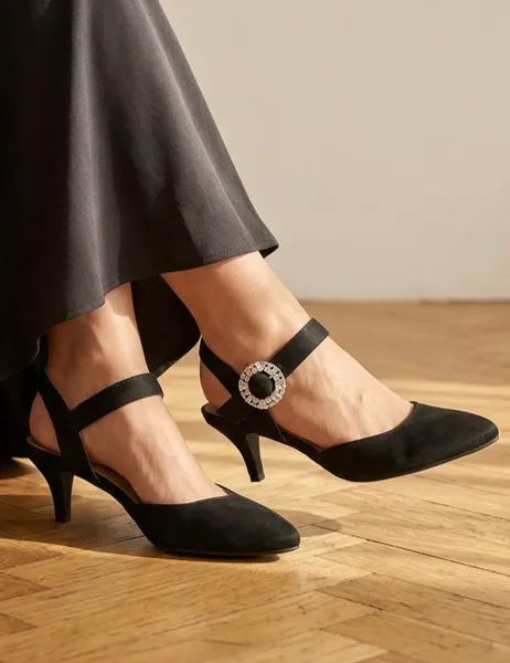 Jones Bootmaker Leather Buckle Stiletto Court Shoes