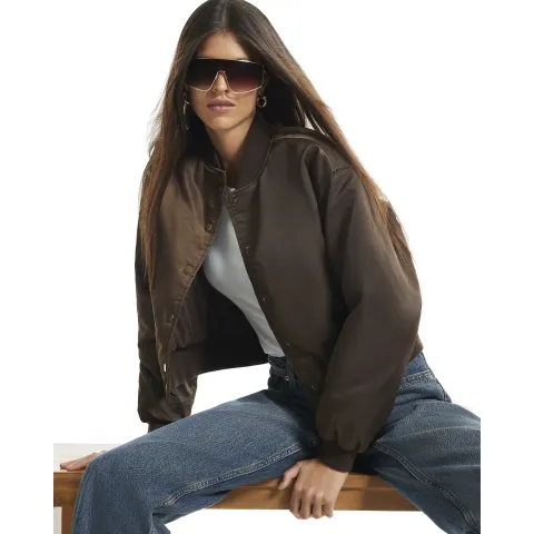 River Island Washed Satin Bomber Jacket
