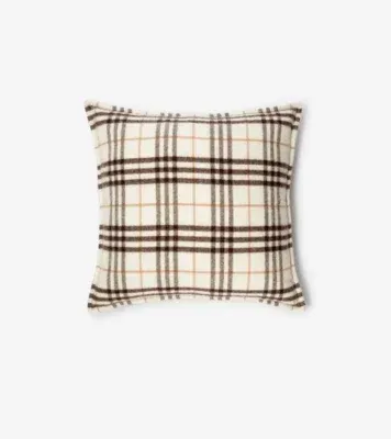 Check Cashmere Cushion in Pebble grey