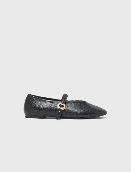 Maje Embossed leather ballet flats