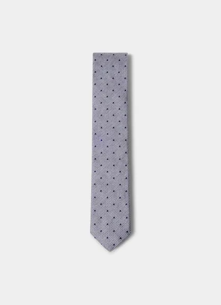 Silk Houndstooth Dot Tie - Made in Italy
