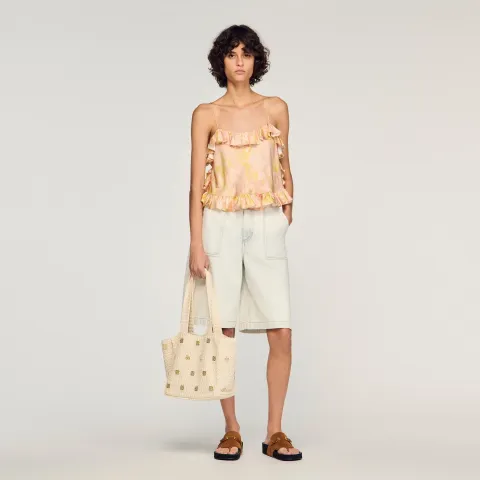 Flower print crop top