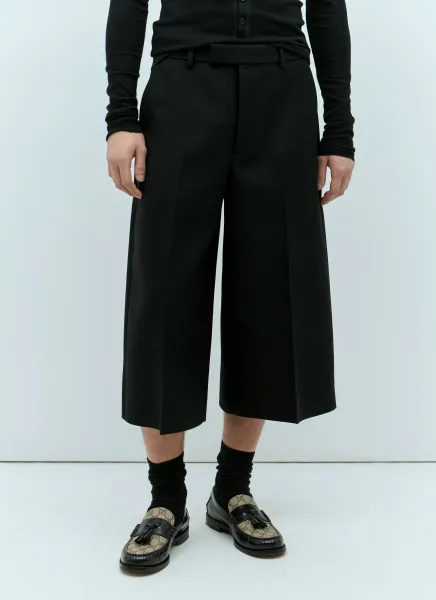 Wool Silk Cropped Pants